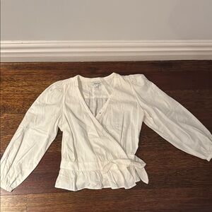 Madewell Women's White Wrap Top